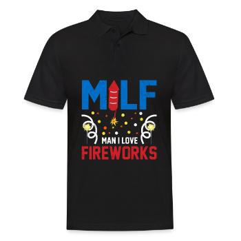 Man I Love Fireworks USA Drapeau 4 juillet - Polo Homme - noir - Devant - Kai (181cm)