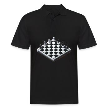 Schachbrett Schach - Männer Poloshirt - Schwarz - Vorne - Kai (181cm)