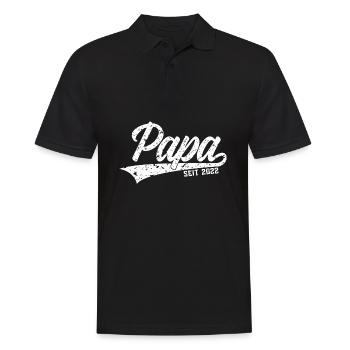 PAPA SEIT 2022 VATERTAG - Männer Poloshirt - Schwarz - Vorne - Kai (181cm)