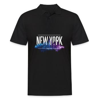 NEW YORK - Männer Poloshirt - Schwarz - Vorne - Kai (181cm)