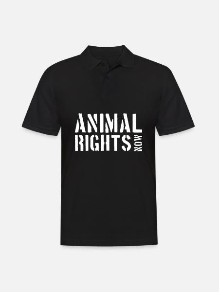ANIMAL RIGHTS NOW - Men's Polo Shirt - black