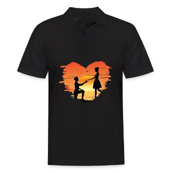 Heiratsantrag Heiraten Hochzeit Ehepaar Antrag - Männer Poloshirt - Schwarz - Vorne - Kai (181cm)