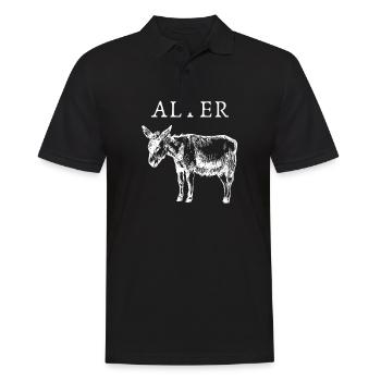 ALTER ESEL - Männer Poloshirt - Schwarz - Vorne - Kai (181cm)