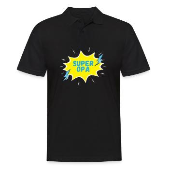 SUPER OPA! - Männer Poloshirt - Schwarz - Vorne - Kai (181cm)