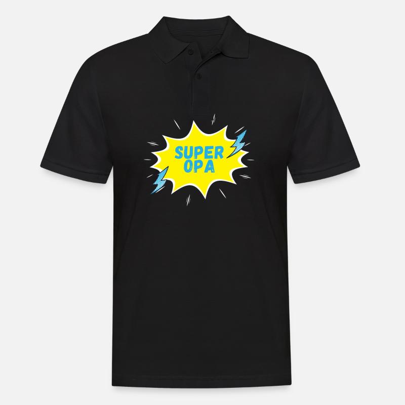 SUPER OPA! - Männer Poloshirt - Schwarz