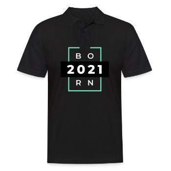 BORN 2021 - Männer Poloshirt - Schwarz - Vorne - Kai (181cm)