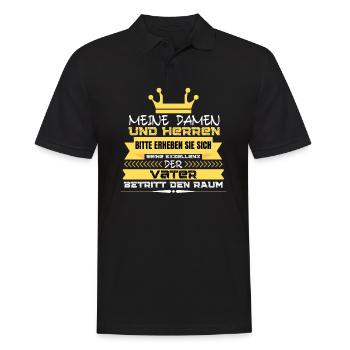 vater, papa, sohn, vatertag, tochter, vater und so - Männer Poloshirt - Schwarz - Vorne - Kai (181cm)