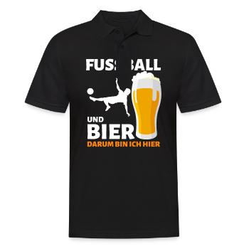 FUSSBALL & BIER !!! LUSTIGER FUBA KREISLIGA SPRUCH - Männer Poloshirt - Schwarz - Vorne - Kai (181cm)
