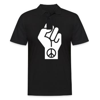 peace, peace sign, love, peace, peace symbol - Men's Polo Shirt - black - Front - Kai (181cm)