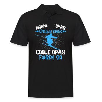 COOLE OPAS FAHREN SKI - LUSTIGER SKIFAHRER SPRUCH - Männer Poloshirt - Schwarz - Vorne - Kai (181cm)