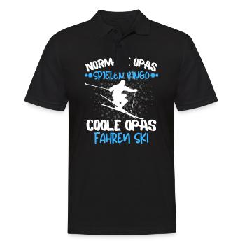 COOLE OPAS FAHREN SKI! OPA SKIFAHRER SPRUCH - Männer Poloshirt - Schwarz - Vorne - Kai (181cm)