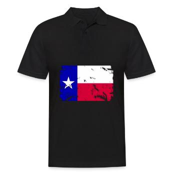 Texas - Männer Poloshirt - Schwarz - Vorne - Kai (181cm)