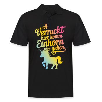Unicorn Unicorns Mythical Creatures Mystical - Men's Polo Shirt - black - Front - Kai (181cm)