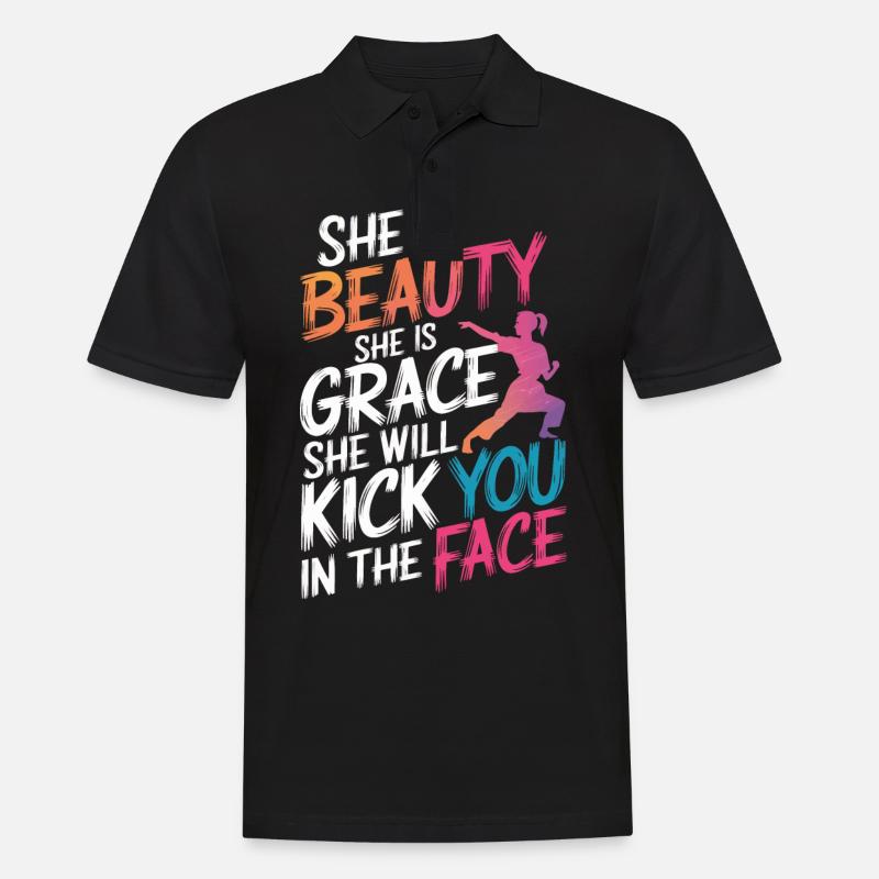 Karate Karatekämpfer Kampfkunst - Männer Poloshirt - Schwarz