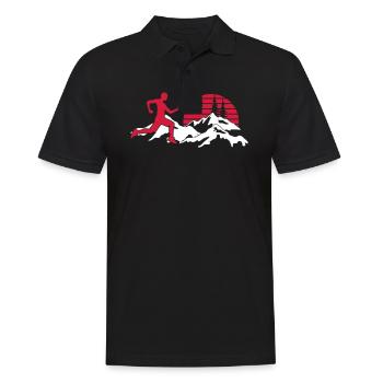 Trail Runner running jogging Jogger terrain - Men's Polo Shirt - black - Front - Kai (181cm)
