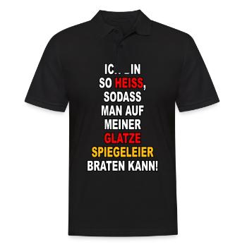 Glatze und Spiegeleier Lustig - Männer Poloshirt - Schwarz - Vorne - Kai (181cm)