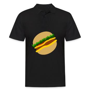 Burger Symbol - Männer Poloshirt - Schwarz - Vorne - Kai (181cm)