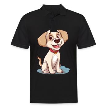 Niedliches Hundedesign für Hundebesitzer - Männer Poloshirt - Schwarz - Vorne - Kai (181cm)