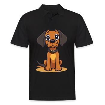Niedliches Hundedesign für Hundebesitzer - Männer Poloshirt - Schwarz - Vorne - Kai (181cm)