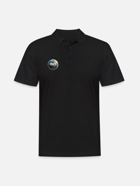 Planet Earth Polygon - Men's Polo Shirt - black
