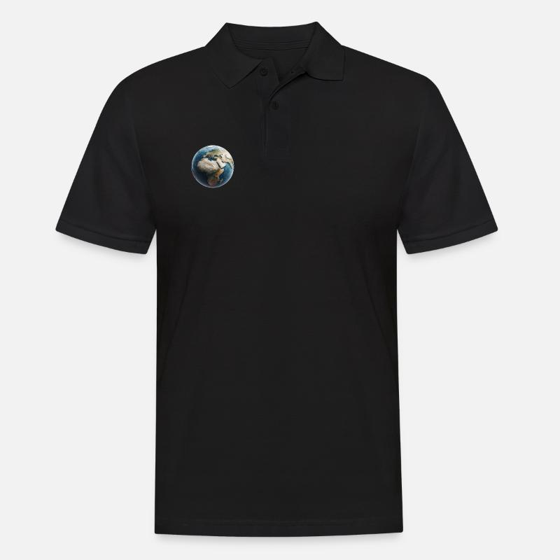 Planet Erde Polygon - Männer Poloshirt - Schwarz