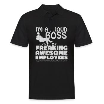 I'm a proud boss of freaking awesome employes - Men's Polo Shirt - black - Front - Kai (181cm)