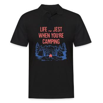 Life is Best When Camping Positivity Camper - Men's Polo Shirt - black - Front - Kai (181cm)