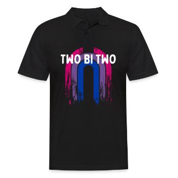 Deux Bi Deux Bisexuels LGBTQ Bi Pride LGBT Dictons LGBT - Polo Homme - noir - Devant - Kai (181cm)