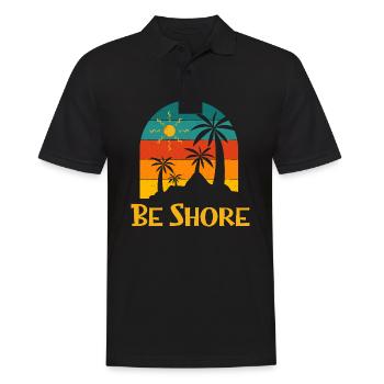 Be Shore Summer Trip Tropical Travel Beach Drôle - Polo Homme - noir - Devant - Kai (181cm)