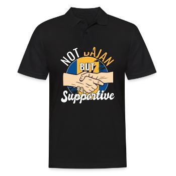 Pas Bajan mais un touriste de voyage de pays de soutien - Polo Homme - noir - Devant - Kai (181cm)