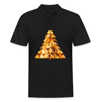Golden Festive Shine: Radiant Christmas Tree - Men's Polo Shirt - black - Front - Kai (181cm)