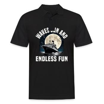 Waves Sun And Endless Fun Cruise Ship Vacation - Men's Polo Shirt - black - Front - Kai (181cm)