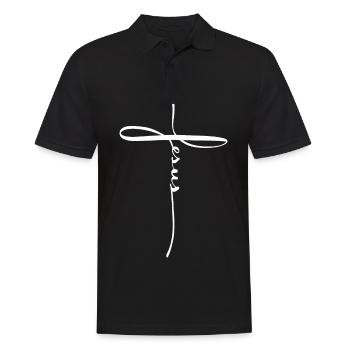 Jesus Cross Gift Christian - Polo Homme - noir - Devant - Kai (181cm)
