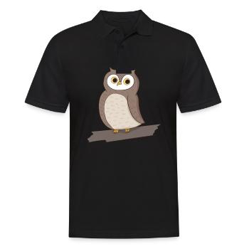Owl Bird - Men's Polo Shirt - black - Front - Kai (181cm)