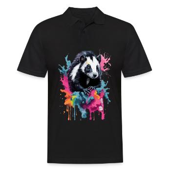 Skunk Cool Cute Stinks Colorful Design - Men's Polo Shirt - black - Front - Kai (181cm)