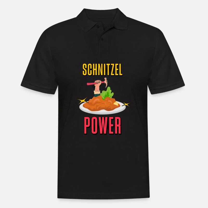 Schnitzel Power, Schnitzel Kraft - Männer Poloshirt - Schwarz