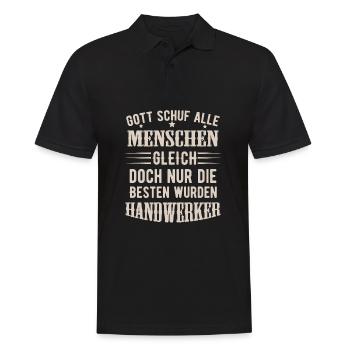 God created all men equally craftsmen - Men's Polo Shirt - black - Front - Kai (181cm)
