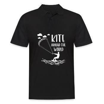 Kite Kite Surfen Kiten around World Wassersport - Männer Poloshirt - Schwarz - Vorne - Kai (181cm)