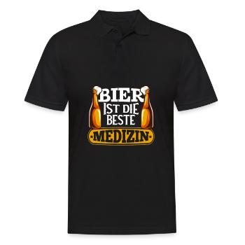 Bier ist die beste Medizin Hopfen Malz und Alkohol - Männer Poloshirt - Schwarz - Vorne - Kai (181cm)