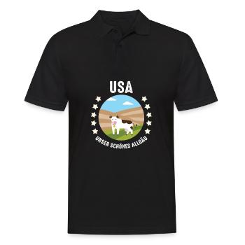 Urlaub im Allgäu Unser schönes Allgäu - Männer Poloshirt - Schwarz - Vorne - Kai (181cm)