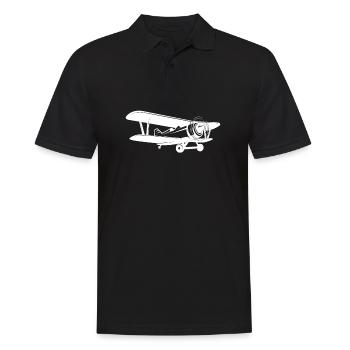 Airplane Propeller Biplane T-Shirt - Men's Polo Shirt - black - Front - Kai (181cm)