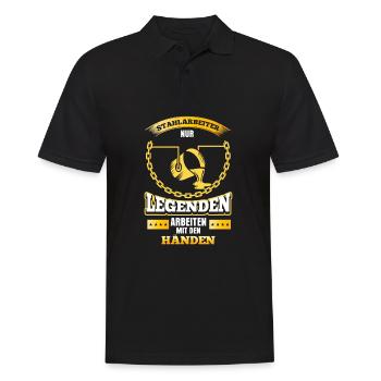 Stahlgießer Nur Legenden arbeiten mit den Händen - Männer Poloshirt - Schwarz - Vorne - Kai (181cm)
