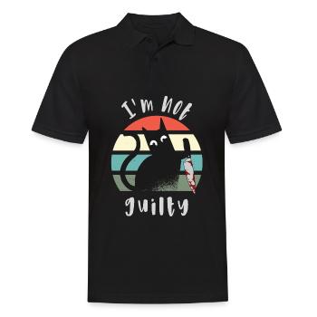 Ich bin unschuldig, Katze mit Messer - Männer Poloshirt - Schwarz - Vorne - Kai (181cm)