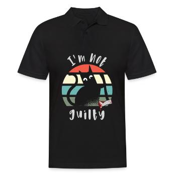 Ich bin unschuldig, Katze mit Axt - Männer Poloshirt - Schwarz - Vorne - Kai (181cm)