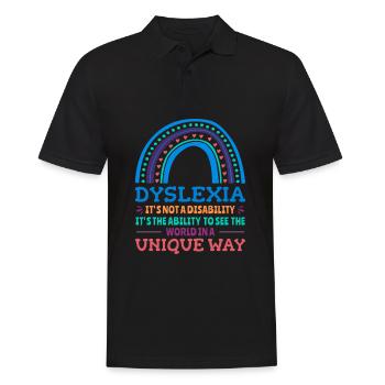 Dyslexia Awareness Dyslexic - Men's Polo Shirt - black - Front - Kai (181cm)