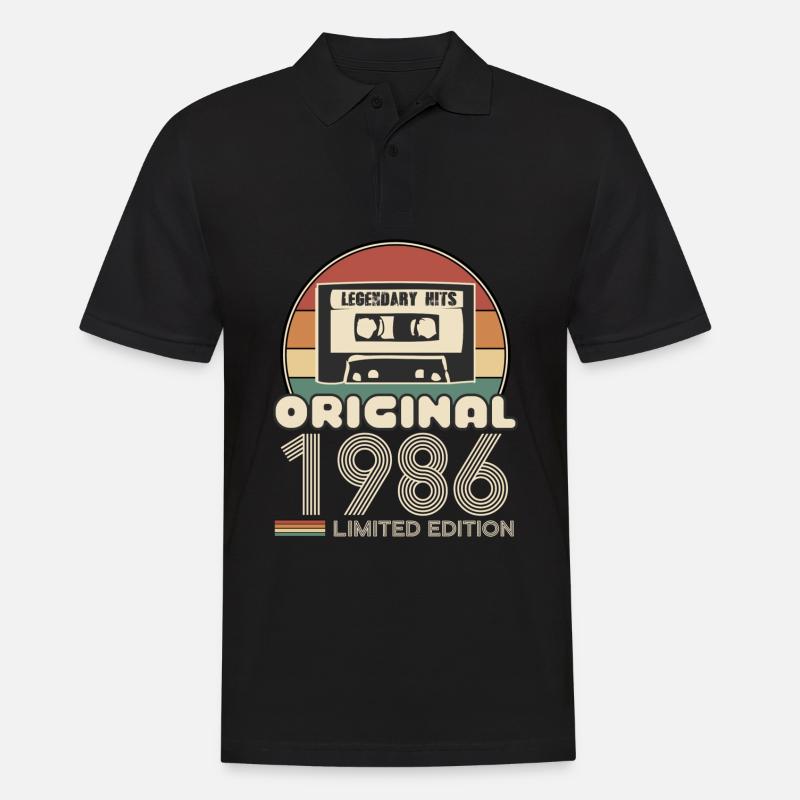 1986 - Männer Poloshirt - Schwarz