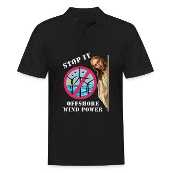 Offshore Windkraft Stopp - Männer Poloshirt - Schwarz - Vorne - Kai (181cm)