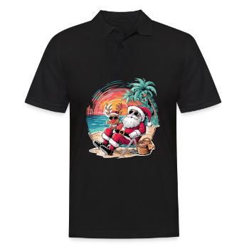 Weihnachten im Juli - Männer Poloshirt - Schwarz - Vorne - Kai (181cm)