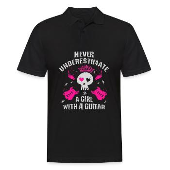 Never underestimate a girl with a guitar - Men's Polo Shirt - black - Front - Kai (181cm)