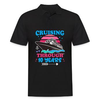 Kreuzfahrt durch den 10. Hochzeitstag - Männer Poloshirt - Schwarz - Vorne - Kai (181cm)